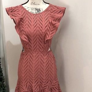 Bardot lace cut out dress